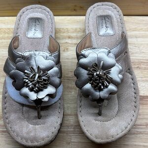 Clarks Women's Metallic Floral Sandals